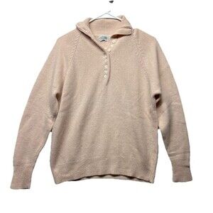 JH Collectibles Lambswool Angora Sweater Women's Size M Wool Collar Pink Button